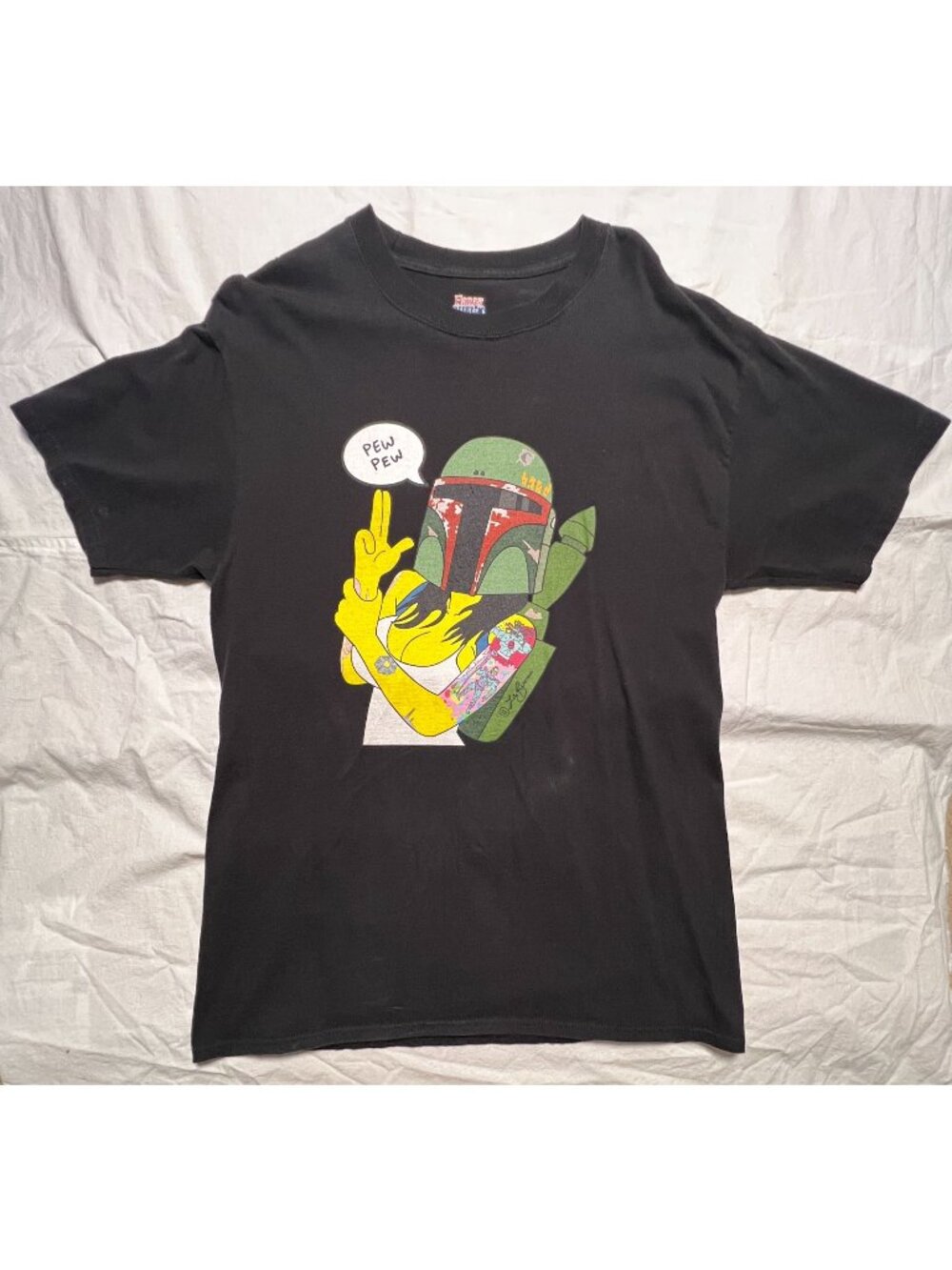 Star Wars Boba Fett “Pew Pew” Graphic T-Shirt Tattoo Girl Cosplay Large